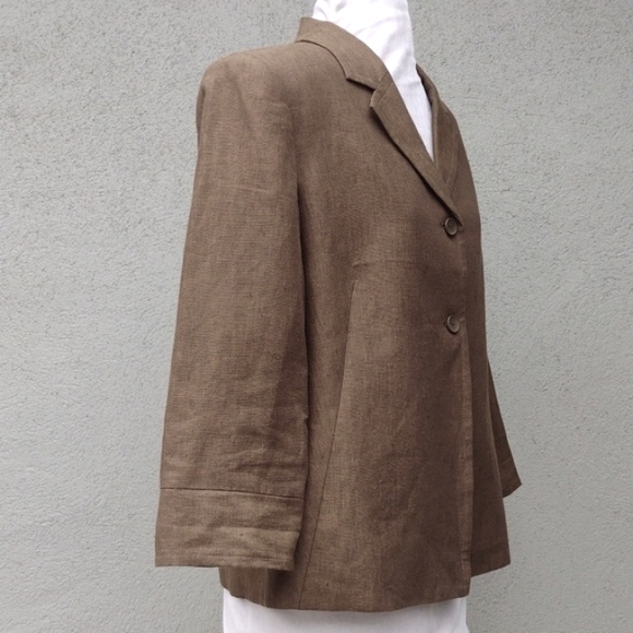 Vintage Jones Wear Brown Linen Blazer 10 - Picture 2 of 8